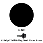 #12x3/4^ Self Drilling Steel Binder Screw  Black