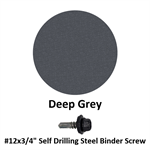 #12x3/4^ Self Drilling Steel Binder Screw  Deep Grey