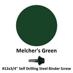 #12x3/4^ Self Drilling Steel Binder Screw  Melcher's Green