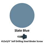 #12x3/4^ Self Drilling Steel Binder Screw  Slate Blue