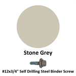 #12x3/4^ Self Drilling Steel Binder Screw  Stone Grey