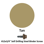 #12x3/4^ Self Drilling Steel Binder Screw  Tan