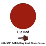 #12x3/4^ Self Drilling Steel Binder Screw  Tile Red