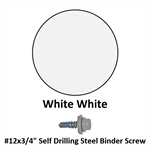 #12x3/4^ Self Drilling Steel Binder Screw  White White