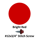 #12x3/4^ Stitch Screw  Bright Red