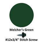 #12x3/4^ Stitch Screw  Melcher's Green