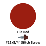 #12x3/4^ Stitch Screw  Tile Red