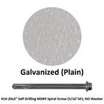 #14-20x3'' Self Drilling MD#5 Spiral Screw (5/16^AF), NO Washer  Galvanized