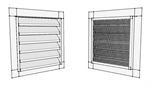 18^ Wide x 18^ High Louver Vent  Charcoal