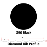 26Ga. 36^ Diamond Rib  G90  Black