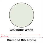 26Ga. 36^ Diamond Rib  G90  Bone White