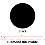 29Ga. 36^ Diamond Rib  Black