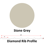 29Ga. 36^ Diamond Rib  Stone Grey