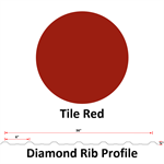 29Ga. 36^ Diamond Rib  Tile Red