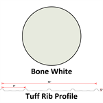 29Ga. 36^ Tuff Rib, DR!PSTOP Applied On Back Side Of Sheet  Bone White