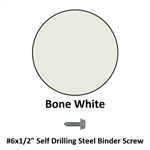 #6x1/2^ Self Drilling Steel Binder Screw (UNA)  Bone White