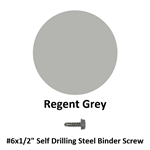 #6x1/2^ Self Drilling Steel Binder Screw (UNA)  Regent Grey