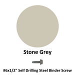 #6x1/2^ Self Drilling Steel Binder Screw (UNA)  Stone Grey