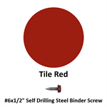 #6x1/2^ Self Drilling Steel Binder Screw (UNA)  Tile Red