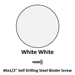 #6x1/2^ Self Drilling Steel Binder Screw (UNA)  White White