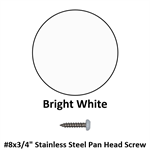 #8x3/4^ Stainless Steel Pan Head Screw  Bright White