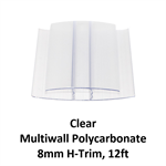 Multiwall Polycarbonate 8mm H-Trim, 12ft  Clear