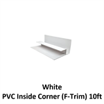 PVC Inside Corner (F-Trim), 10ft  White