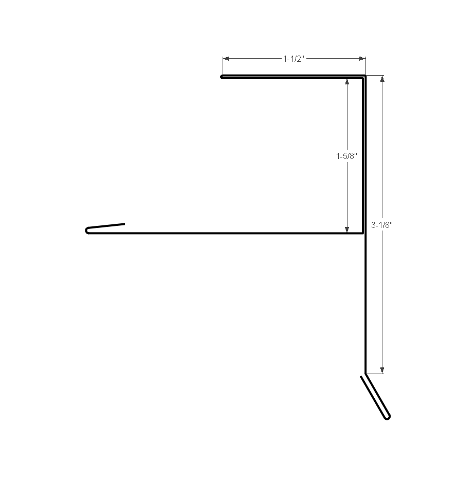 Standing Seam Gable Starter F 1-1/2"  Bone White