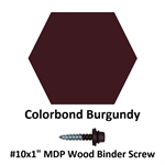 #10x1^ MDP Wood Binder Screw  Colorbond Burgundy