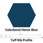 27Ga. 36^ Tuff Rib  COLORBOND Heron Blue