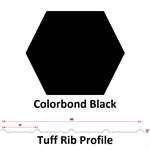 28Ga. 36^ Tuff Rib  COLORBOND Black