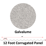 26Ga. Corrugated 30^ x 1/2^ - 12' Long  Galvalume