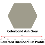 28Ga. 36^ REVERSED Diamond Rib  COLORBOND Ash Gray