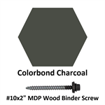 #10x2^ MDP Wood Binder Screw  Colorbond Charcoal