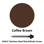 #10x2^ Stainless Steel Wood Binder Screw  Coffee Brown