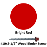 #10x2-1/2^ Wood Binder Screw  Bright Red