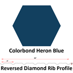 28Ga. 36^ REVERSED Diamond Rib  COLORBOND Heron Blue