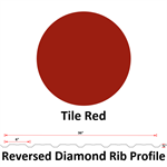 29Ga. 36^ REVERSED Diamond Rib  Tile Red