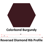 28Ga. 36^ REVERSED Diamond Rib  COLORBOND Burgundy