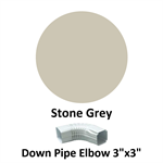 Down Pipe Elbow 3^x3^  Stone Grey