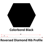 28Ga. 36^ REVERSED Diamond Rib  COLORBOND Black