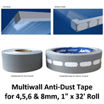 Multiwall Anti-Dust Tape For 4,5,6 & 8 mm, 1^ x 32' Roll