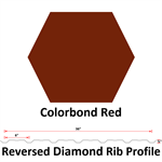 28Ga. 36^ REVERSED Diamond Rib  COLORBOND Red