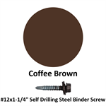 #12x1-1/4'' Self Drilling Steel Binder Screw  Coffee Brown