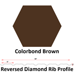 28Ga. 36^ REVERSED Diamond Rib  COLORBOND Brown