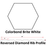 28Ga. 36^ REVERSED Diamond Rib  COLORBOND Brite White