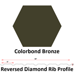 28Ga. 36^ REVERSED Diamond Rib  COLORBOND Bronze