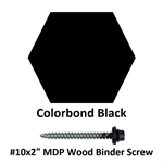 #10x2^ MDP Wood Binder Screw  Colorbond Black