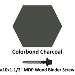 #10x1-1/2^ MDP Wood Binder Screw  Colorbond Charcoal