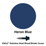 #10x1^ Stainless Steel Wood Binder Screw  Heron Blue